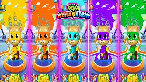 Talking Tom Hero Dash - 5 Colour Suit Super Hero Ginger Classic Running Gameplay