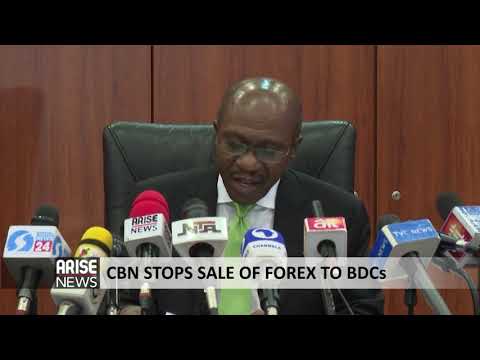 CBN STOPS SALE OF FOREX TO BDCs