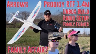 Arrows - Prodigy 1.4m RTF - Unbox, Build, Radio Setup, Maiden & Son + Camera Crew Flights!!! screenshot 2
