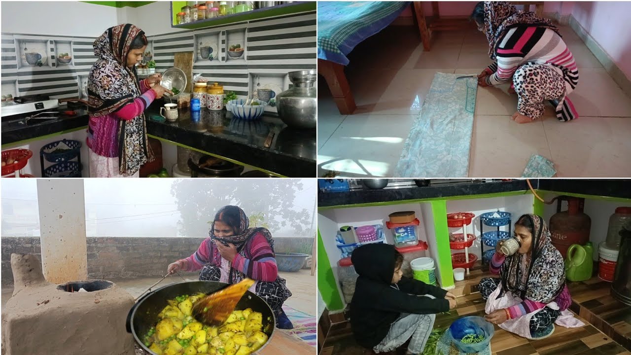 भारी कोहरा में घर 🏡 का काम करना हुआ मुश्किल 😱 आज किए सूट की कटिंग ✂️ 