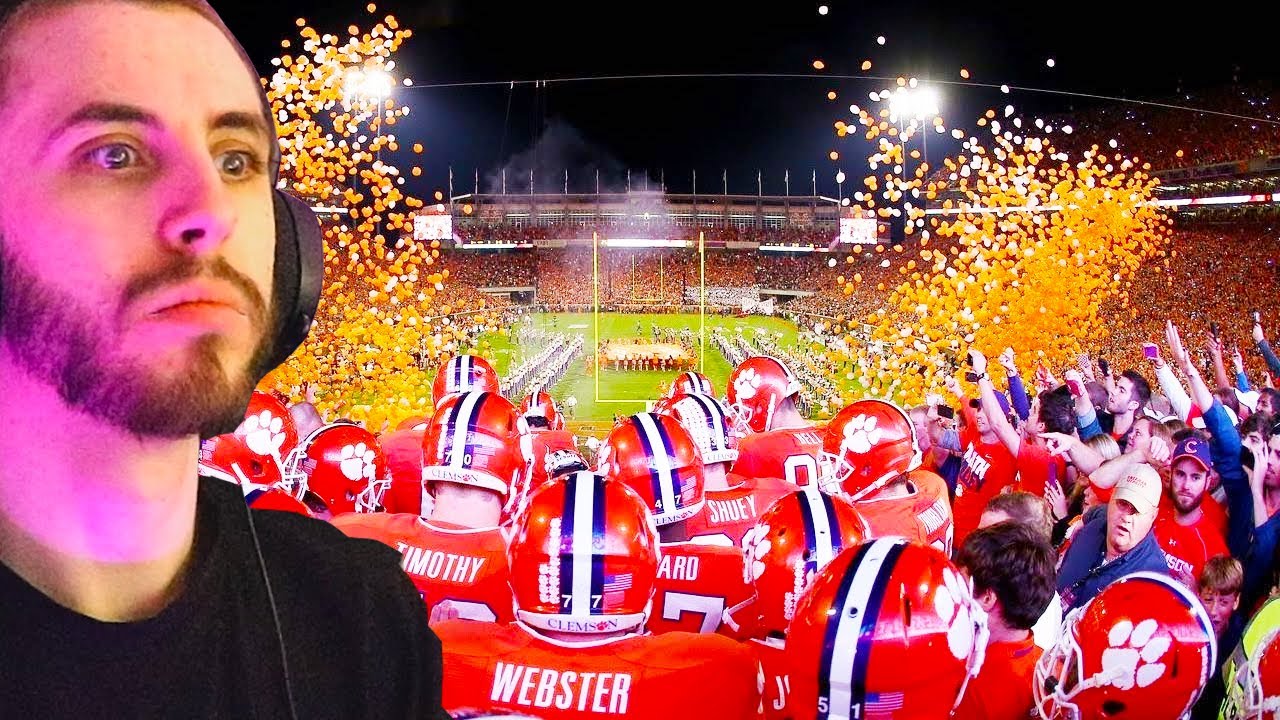 British Guy Reacts to "Best College Football Entrances" FOR THE FIRST