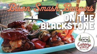 Double Bacon Cheese Bison Smash Burgers on the Blackstone!