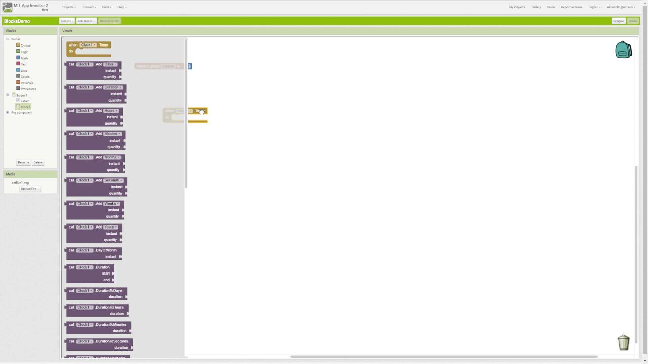 AI2 Blocks: Clock Component Introduction