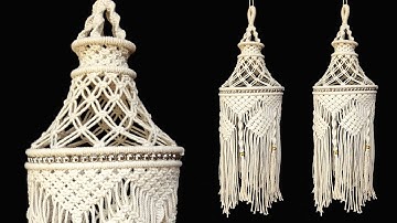 Macrame Hanging Lamp Shade Tutorial | DIY Home Decor Chandelier  | Красивый Макраме Фонарь/Абажур