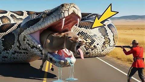 Brave heroes save a loyal, poor donkey from a ferocious giant python’s attack