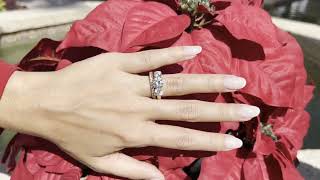 2 Piece 5.66 TCW Round Cubic Zirconia Bridal Ring Set in Platinum over Sterling Silver