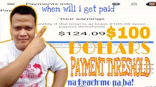 reached $100 adsense payment thresholds| what next youtube  payment