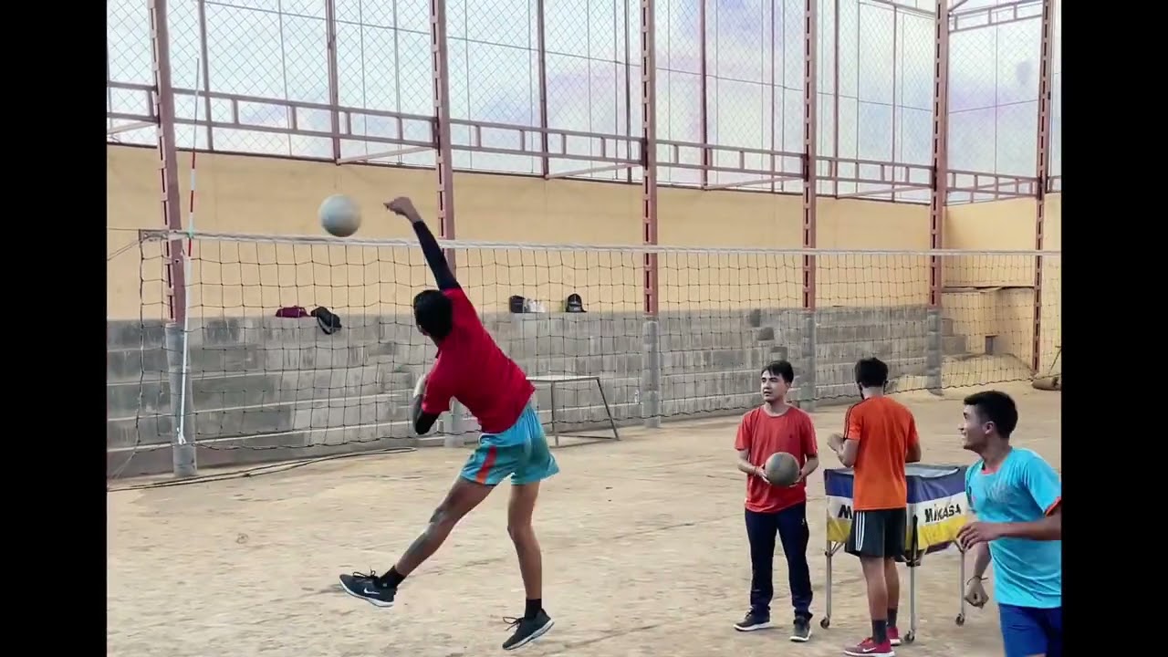 Spike Training in Jawalakhel Volleyball Training Center of beginners