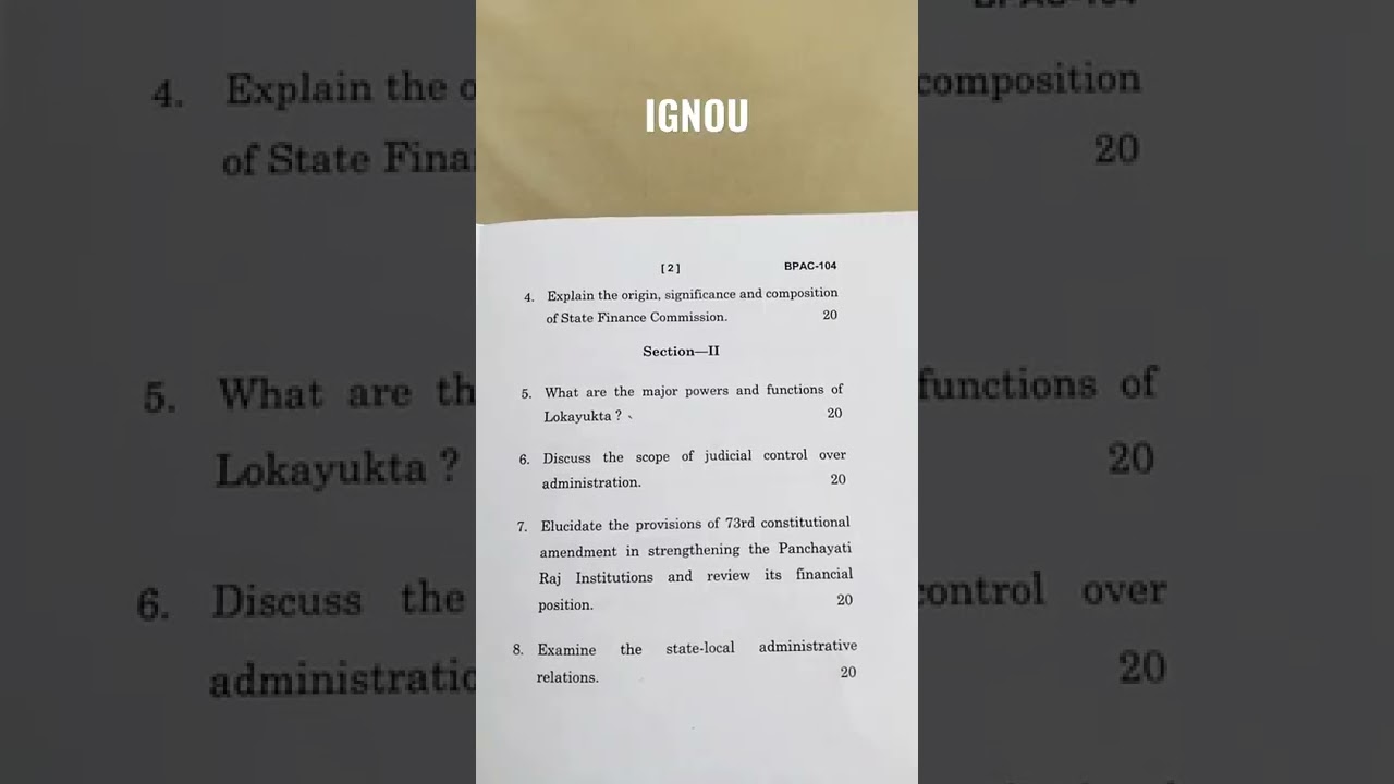 IGNOU BPAC 104 QUESTION PAPER IN ENGLISH 2022