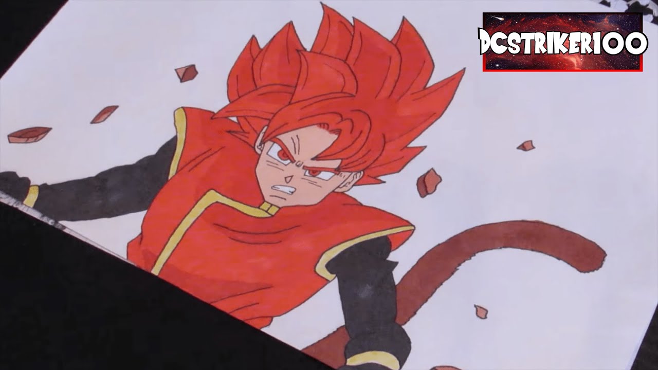 a speed drawing of Goku Super Saiyan God Super Saiyan/SSGSS in 3D Square  size 8X4 CM ▻Subscribe