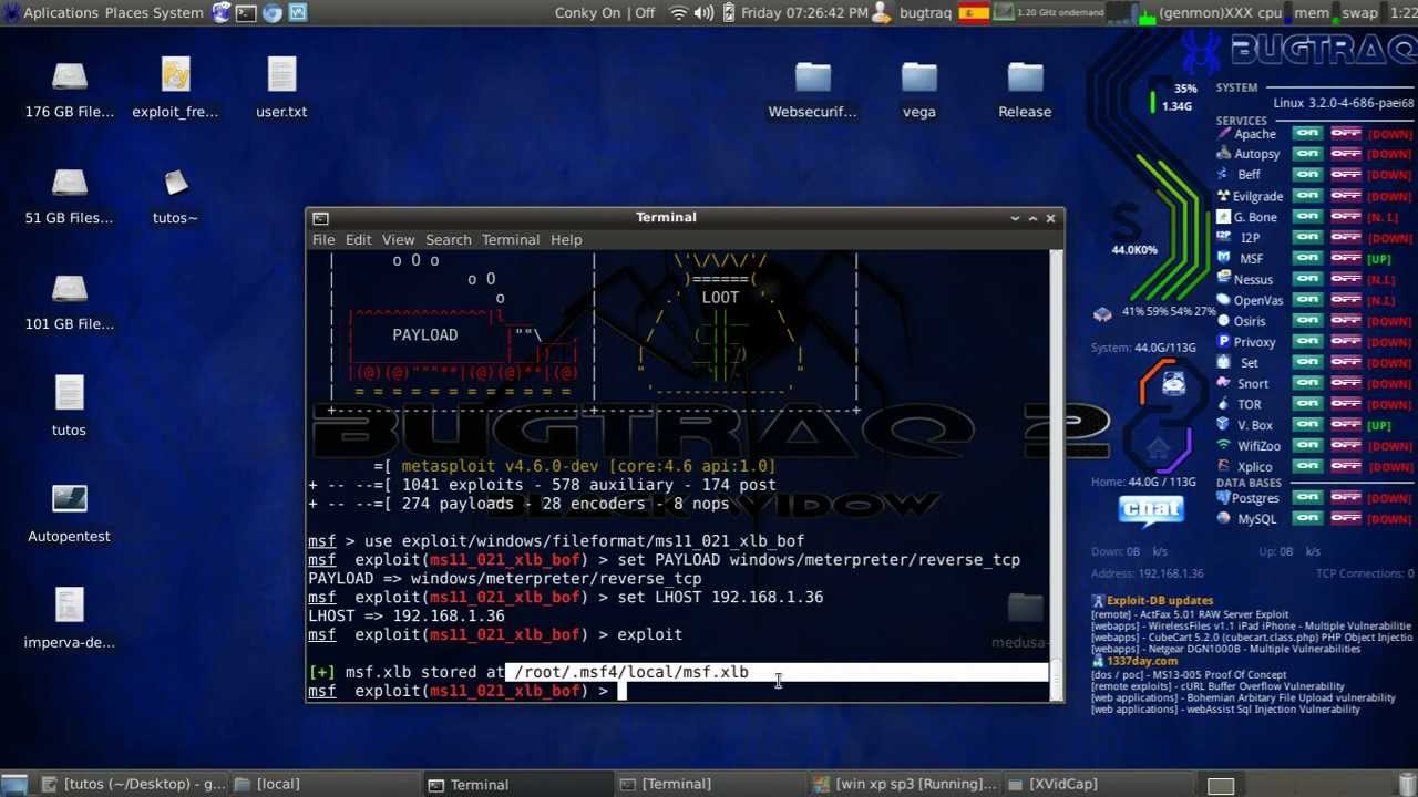 Bugtraq-2 BlackWidow: Metasploit exploit from Excel ms11_02