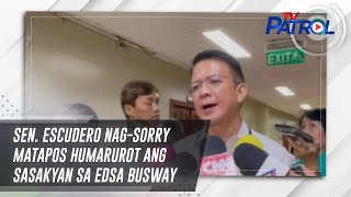 Sen. Escudero nag-sorry matapos humarurot ang sasakyan sa EDSA Busway | TV Patrol