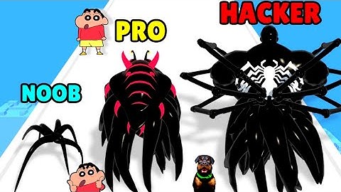 NOOB vs PRO vs HACKER In VENOM RUN 3D WITH SHINCHAN AND CHOP | EGG AREA |