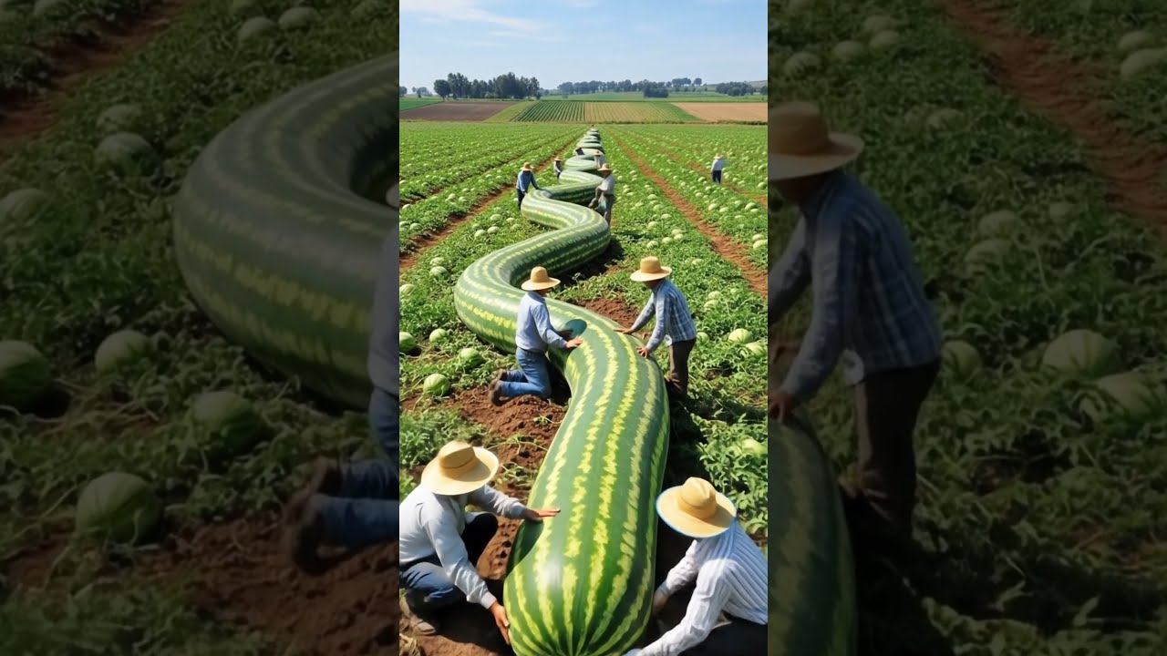 Farmer Grow Super Long Watermelon Like Snake Harvest Shortsfeed Farming Farm Natural
