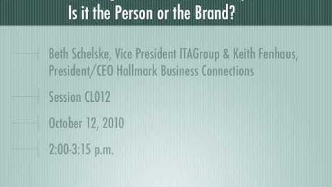 Creating Customer Relationships: Is It the Person or the Brand?