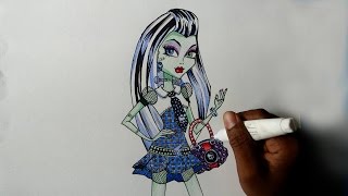 How to draw Frankie Stein speed drawing from monster high screenshot 5