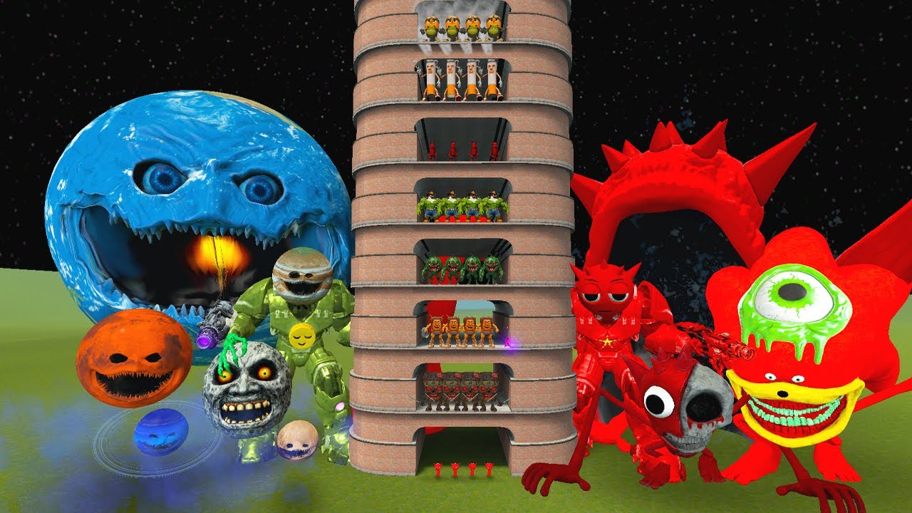 TALLGRASS LITTLE TO BIG ALL EARTH WOKES UP VS ALL RADDY SPRUNKI FAMILY PHASE 1 - 10 in GMod!