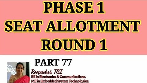 PHASE 1 SEAT ALLOTMENT ROUND 1: DCET 2020: PART 77