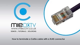 How to terminate a CAT5e cable with a RJ45 connector