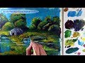 Acrylic Painting Lesson 3 How to Paint a very easy Landscape