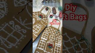 Diy Gingerbread House Gift Bags #diy #crafts #christmas #gingerbread #dollartree