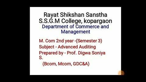 Advanced auditing chapter no 1st final part of 1st chapter