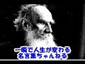 【感動名言】一瞬で人生が変わる名言集 　トルストイ１