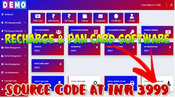 Complete Recharge And Pan Card Software - Source Code at INR 3999