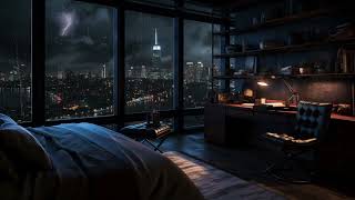 City Cozy Nights | Relaxing Night Rain Sounds on Window for Sleep and Ambiance