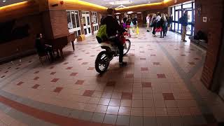 Riding Dirt Bike in High School