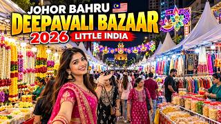 Johor Bahru Deepavali Bazaar 2026 🇲🇾 | Little India Night Market Walking Tour 4K