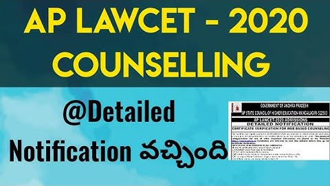 AP LAWCET -2020 Admissions Detailed Notification Out | Full Details| By Krishna