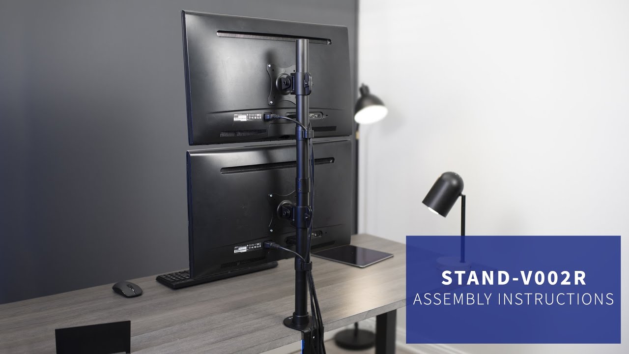 STAND-V002R Vertical Dual Monitor Mount Assembly by VIVO 