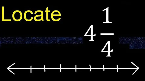 Locate 4 1/4 on the number line, mixed fraction on the line, mixed fractions