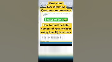 How to count total number of rows without using Count function #shorts #coding #sql #sqlqueries