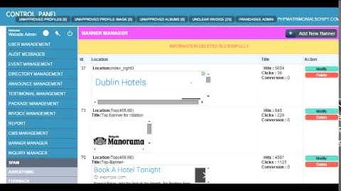 PHP Matrimonial Script - Manging Website From Control Panel - Fast Track Video