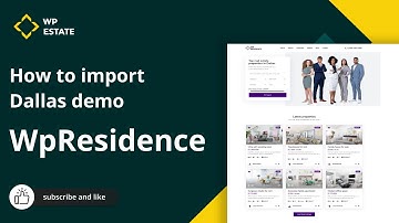 How to import the Dallas Demo for WpResidence Theme