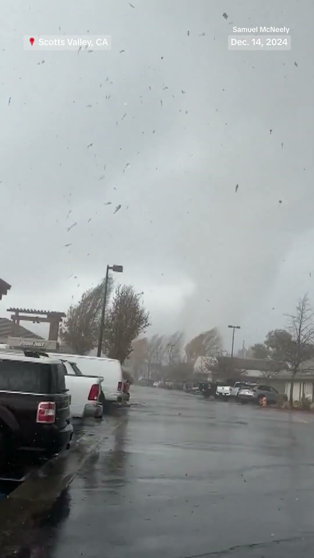 Video shows rare tornado touch down on California