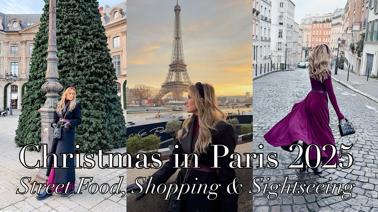 Рождество в Париже 2025 | Рождественские огни, роскошный шопинг, рождественские ярмарки | Видеобл...