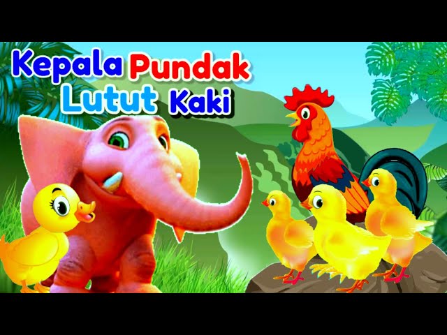 Lagu Anak 🇲🇨 Kepala Pundak Lutut Kaki !! Animasi Ayam Bebek Gajah Dan Kucing class=