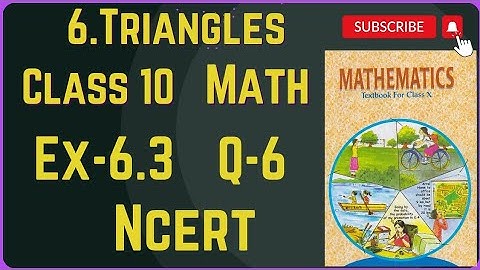 Class 10 Math | Chapter 6 | Exercise 6.3 | Q6 | Triangles | NCERT