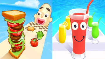 Sandwich Runner VS Juice Run - Satisfying ASMR Gameplay ALL Levels