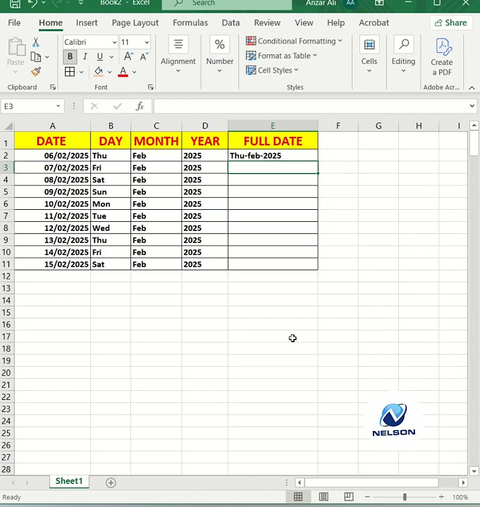 Excel me day month year formula ka use kare trendingexcel viralreels