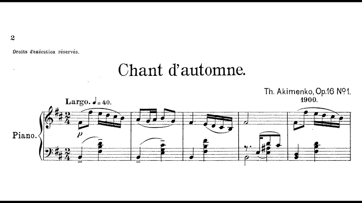 Theodore Akimenko - Chant d'automne, Op.16/1