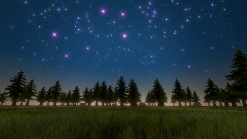 Night meadow demo of "Dynamic Starry Sky" - Unity Asset