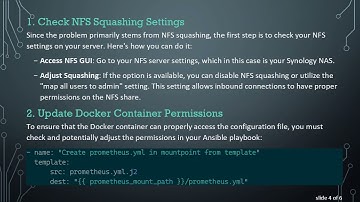 Resolving Permission Denied Error for Prometheus Configuration in Docker with NFS