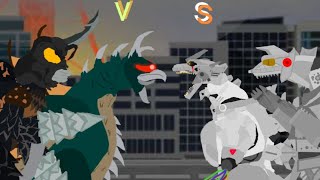 gigan & megalon vs kiryu & showa mechagodzilla! (dc2 animation) #godzilla #рекомендации #kaiju