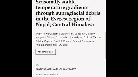 Seasonally stable temperature gradients through supraglacial debris in the Everest re... | RTCL.TV