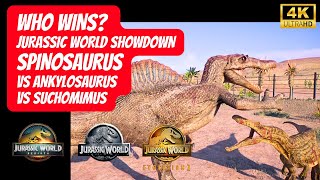 Spinosaurus Vs Ankylosaurus Vs Suchomimus - Who Wins? Juric World Showdown
