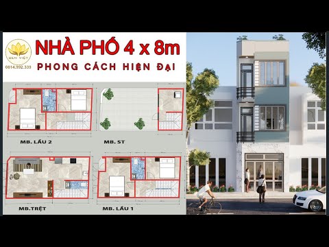 NHÀ PHỐ 4x8m - SV-NP01 - nhà phố nhỏ ( mẫu nhà đẹp )
